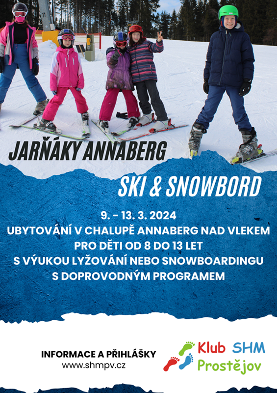 Jarní prázdniny - lyžovačka pro mladší děti s výukou lyžování